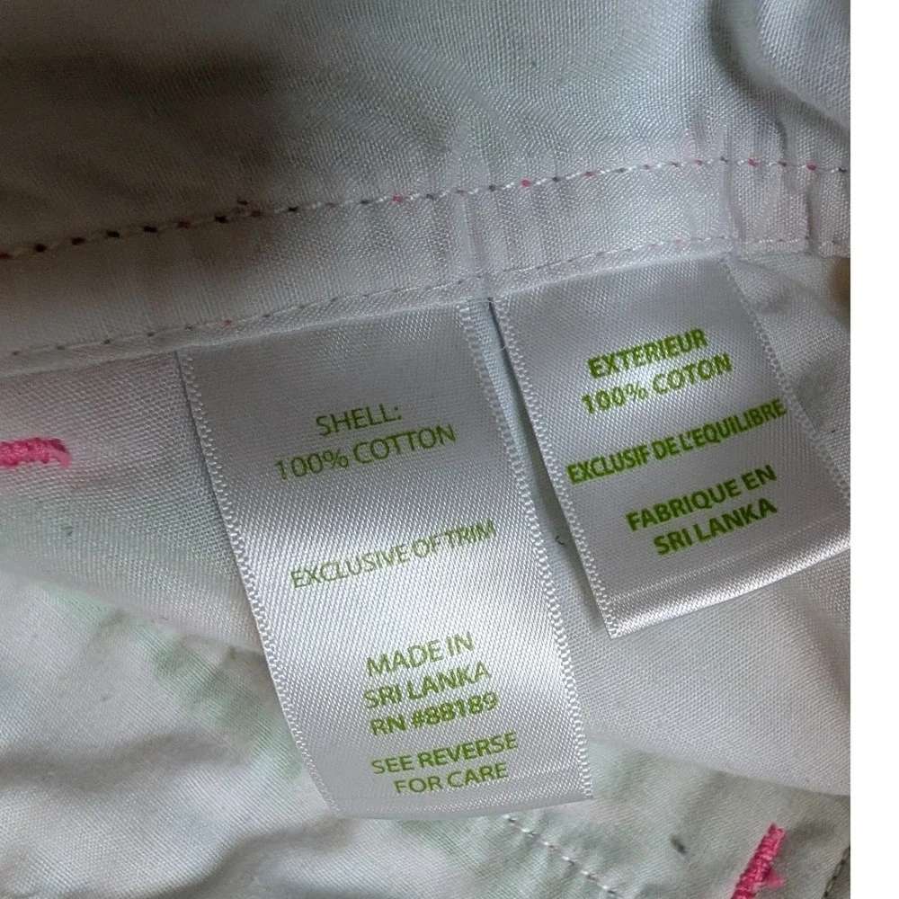 Lilly Pulitzer Shorts Women 0‎ Pink Green The Callahan Short Tropical Pineapple